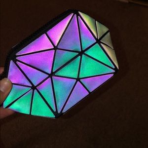 Reflective mini makeup bag